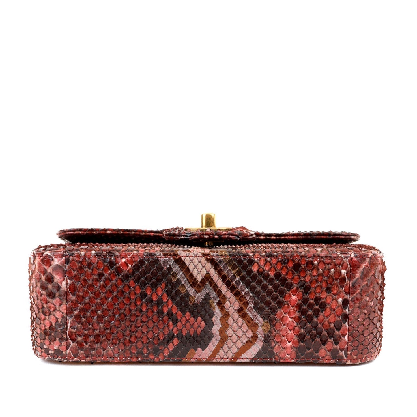 Chanel Burgundy Python Small Classic Flap