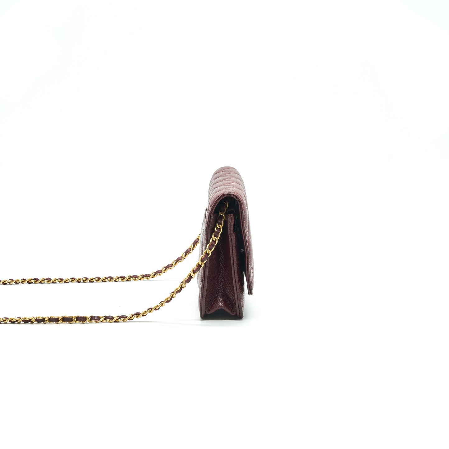 Chanel Burgundy Wallet on Chain Caviar