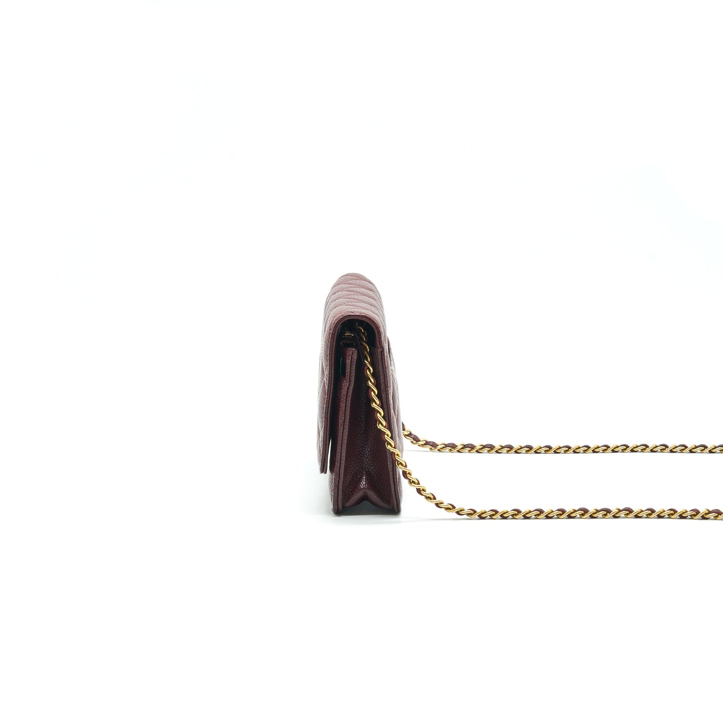Chanel Burgundy Wallet on Chain Caviar