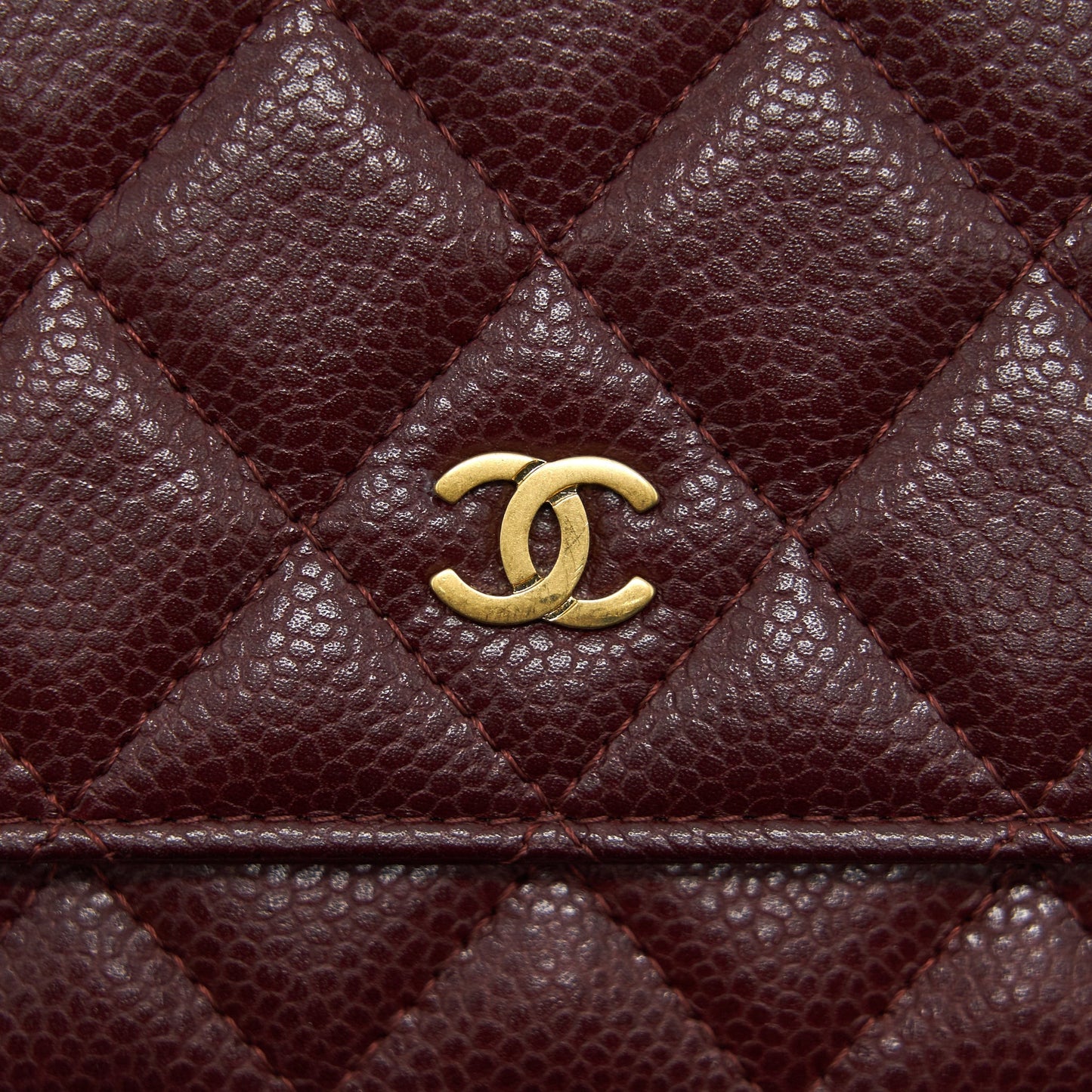 Chanel Burgundy Wallet on Chain Caviar