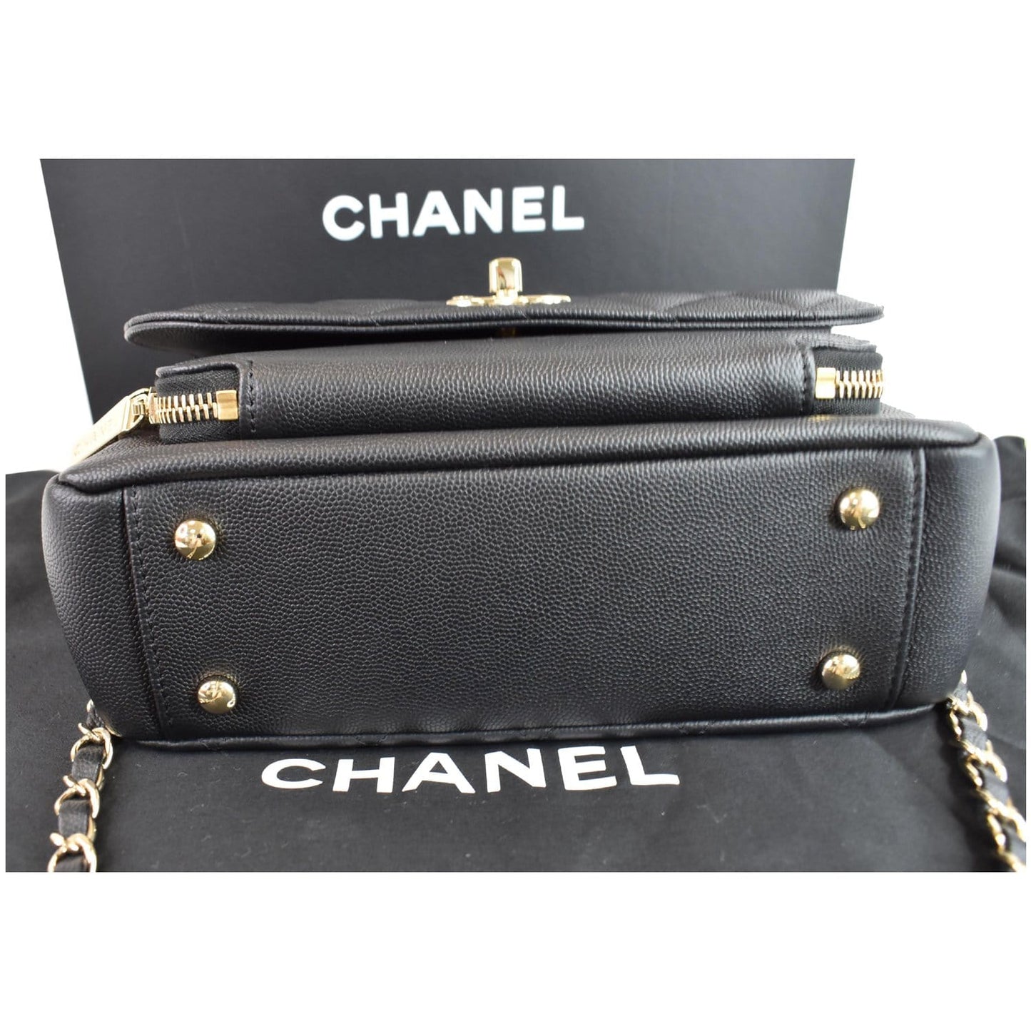 CHANEL Business Affinity Medium Flap Caviar Quilted Shoulder Bag Black