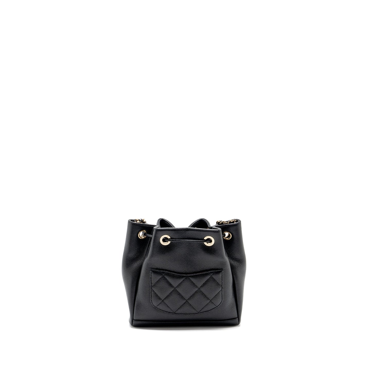 Chanel Business Affinity Drawstring Bucket Bag Caviar Black