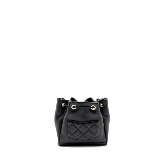 Chanel Business Affinity Drawstring Bucket Bag Caviar Black