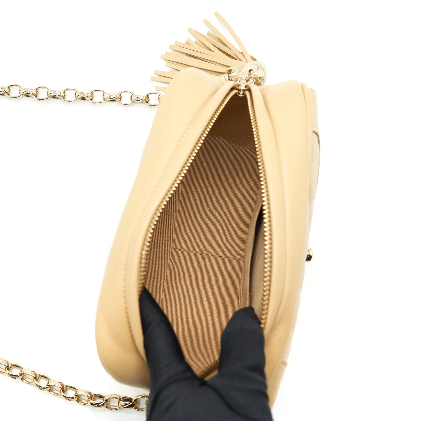 Chanel Camera Bag Lambskin Beige L