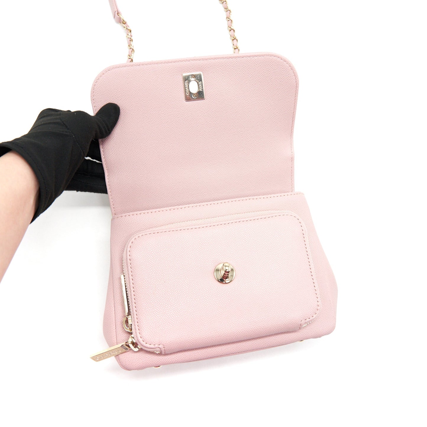 CHANEL BUSINESS AFFINITY FLAP BAG QUILTED CAVIAR SMALL IN SMALL