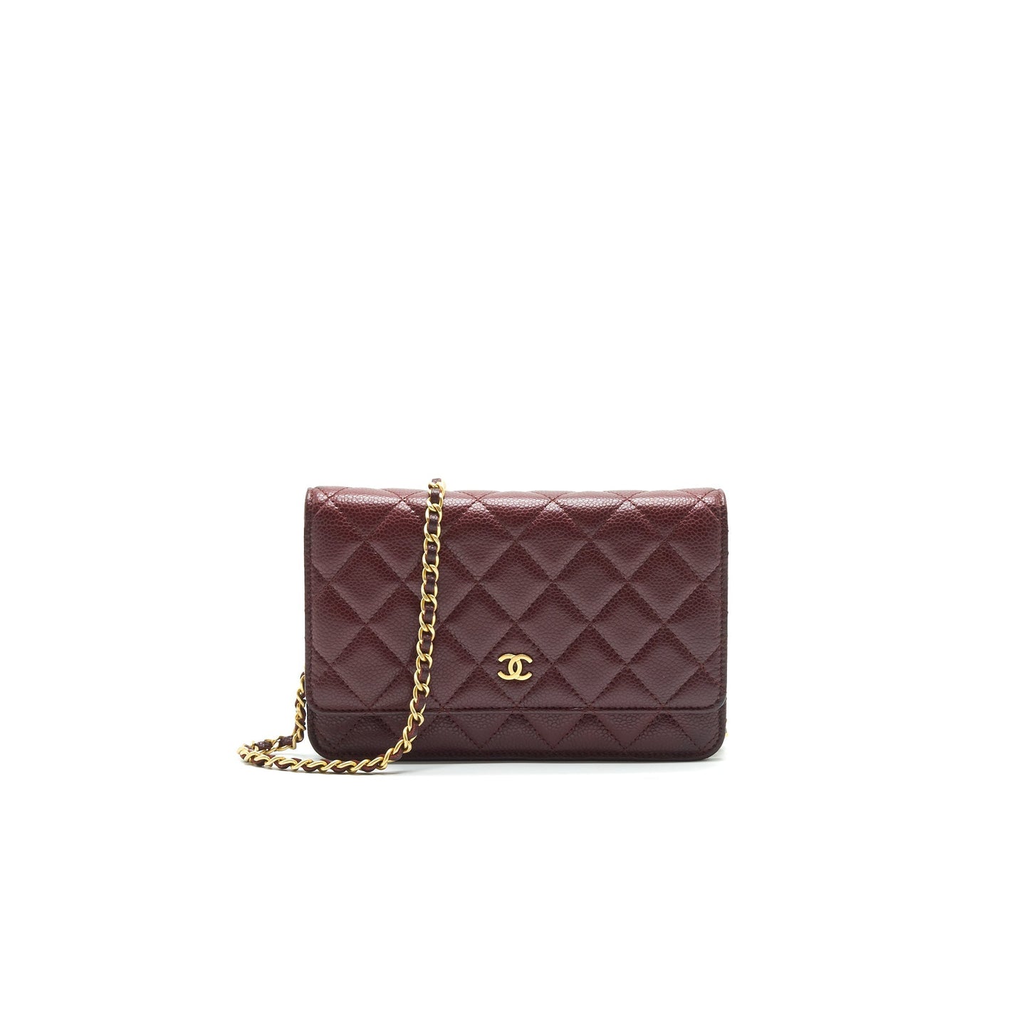 Chanel Burgundy Wallet on Chain Caviar