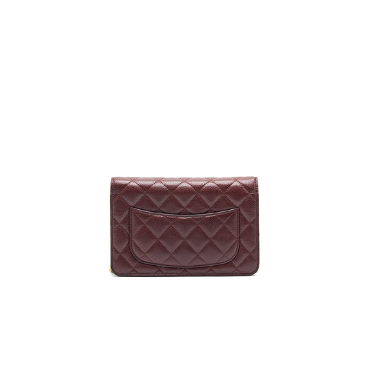 Chanel Burgundy Wallet on Chain Caviar