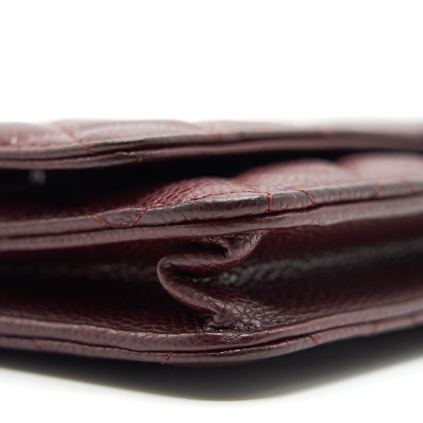 Chanel Burgundy Wallet on Chain Caviar