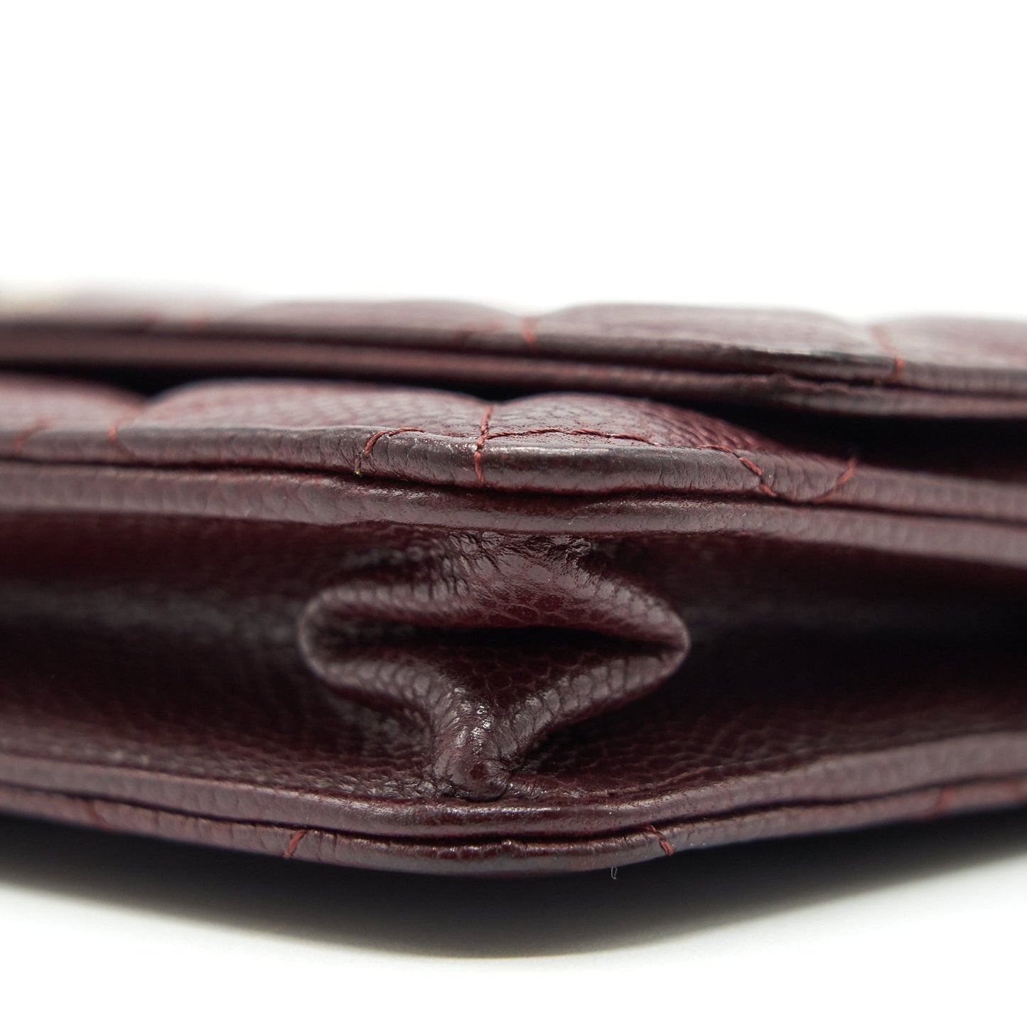 Chanel Burgundy Wallet on Chain Caviar