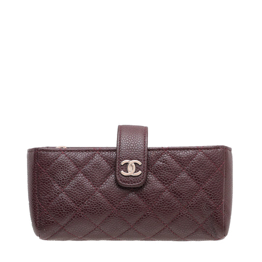 Chanel Burgundy Mini Mobile Pouch